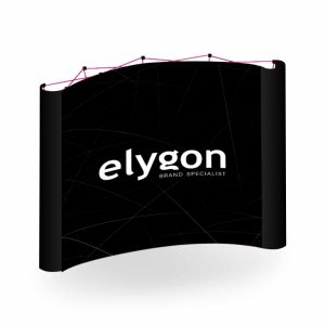 Curved Fabric Banner Wall With Wings